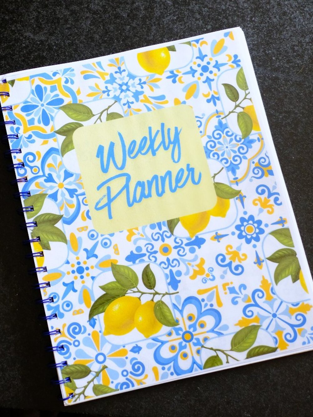 Handmade Lemon Weekly Planner Bound Notebook, book, notes, gift, journal